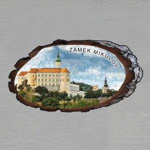 Mikulov - Zámek 1 - magnet kůra ovál