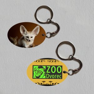 ZOO Dvorec - Fenek - logo - klíčenka ovál