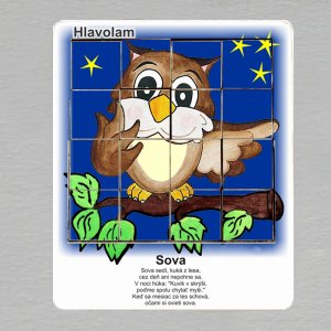 Hlavolam - sova - slovenský text