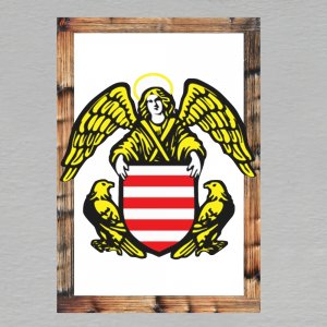 Banská Bystrica - Erb s andělem - magnet C6 dvojitý