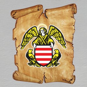 Banská Bystrica - magnet pergamen - erb anděl