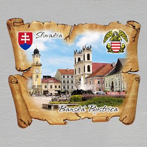 Banská Bystrica + erb magnet pergamen