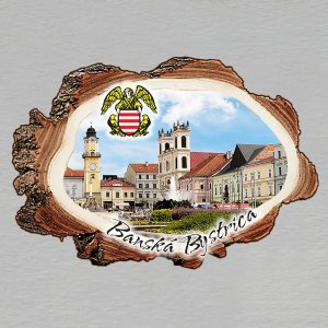 Banská Bystrica + erb - magnet kůra malá