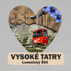 Vysoké Tatry - magnet srdce s textem