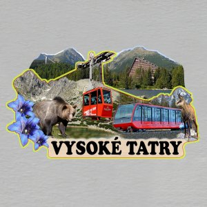 Vysoké Tatry - magnet ořez dvojitý