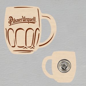 Pilsner Urquell - brož magnet - gravír