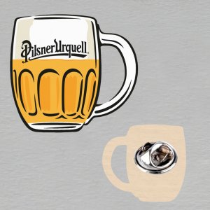 Pilsner Urquell - mini brož špendlík - tisk