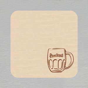 Pilsner Urquell - podtácek hranatý - gravír