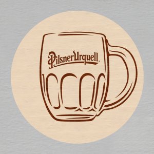 Pilsner Urquell - podtácek kulatý - gravír