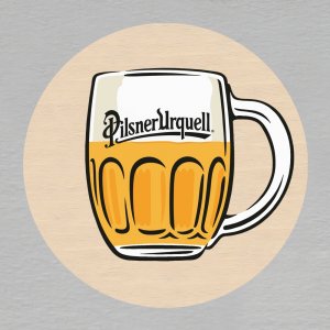 Pilsner Urquell - podtácek kulatý - tisk