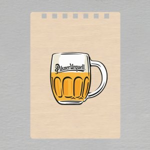 Pilsner Urquell - zápisník - tisk - recyklovaný papír