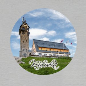 Rozhledna Královka - magnet kulatý 6 cm