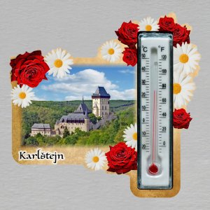 Karlštejn - magnet s teploměrem