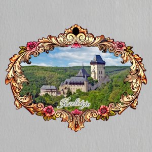 Karlštejn - magnet rám ornament