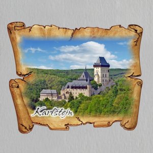 Karlštejn - magnet pergamen