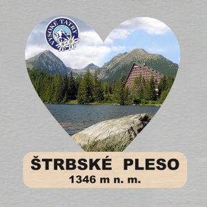 Štrbské pleso - magnet srdce s textem