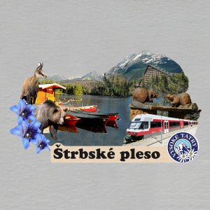 Štrbské pleso - magnet ořez s textem