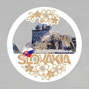 Lomnický štít - magnet kulatý Slovakia