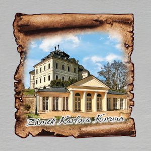 Karlova Koruna - zámek - magnet papyrus