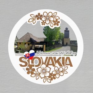 Múzeum oravskej dediny - magnet kulatý Slovakia