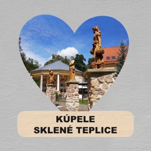 Sklené Teplice - magnet srdce s textem