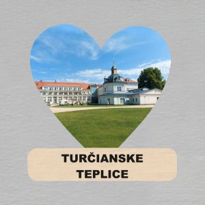 Turčianske Teplice - magnet srdce s textem