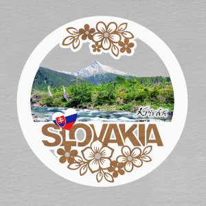 Kriváň - magnet kulatý Slovakia