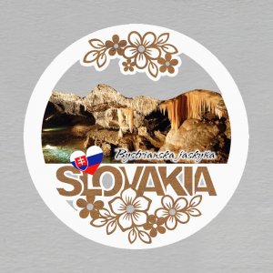 Bystrianska jaskyňa - magnet kulatý Slovakia