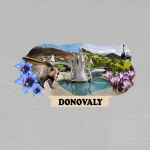 Donovaly - magnet ořez s textem