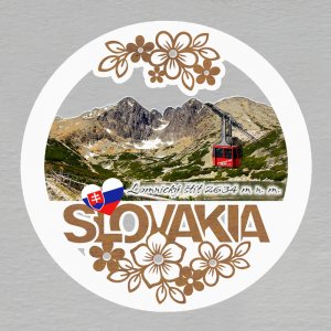 Lomnický štít - magnet kulatý Slovakia