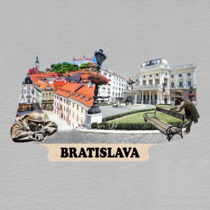 Bratislava - Socha 3 - magnet ořez s textem