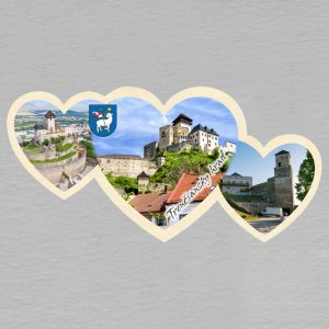 Trenčín - magnet tři srdce dvojitý