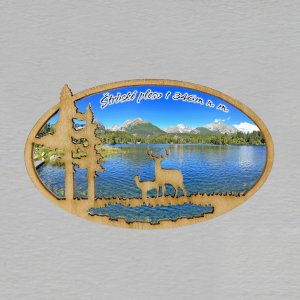 Štrbské pleso - magnet ovál dvojitý světlý