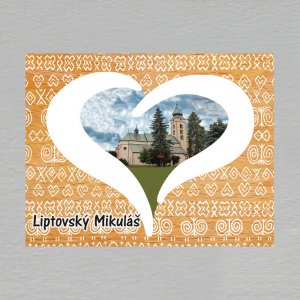 Liptovský Mikuláš - magnet obdélník srdce prořez