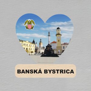 Banská Bystrica - magnet srdce s textem