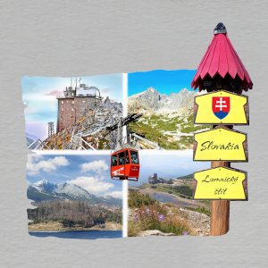 Lomnický štít - magnet rozcestník Slovakia