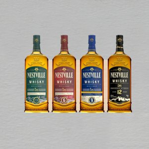 Nestville - magnet 4 lahve whisky