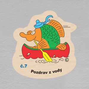 č. 7 Pozdrav z vody - magnet ořez