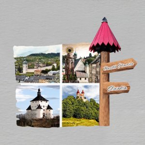 Banská Štiavnica - magnet rozcestník šipky