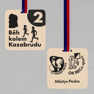 Běh kolem Kazabrudu - 2.místo - medaile oboustranný potisk