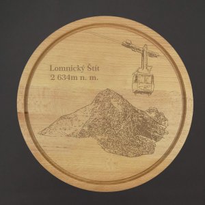 Lomnický štít - lanovka - prkénko s gravírem 25 cm