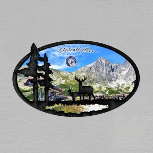 Vysoké Tatry - magnet ovál dvojitý tmavý