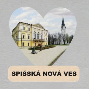 Spišská Nová Ves - magnet srdce s textem