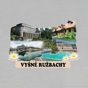 Vyšné Ružbachy - magnet ořez s textem