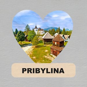 Pribylina - magnet srdce s textem