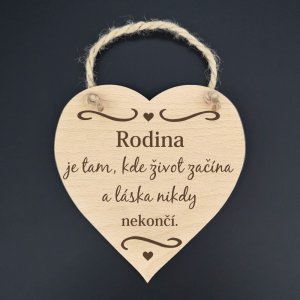 Rodina ... - dekorace srdce