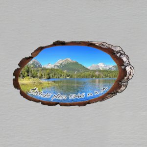 Štrbské pleso - magnet kůra ovál