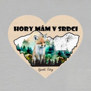 Vysoké Tatry - Hory mám v srdci - liška - magnet srdce