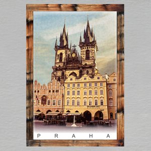 Praha - Týnský chrám 3 - magnet C6 rám