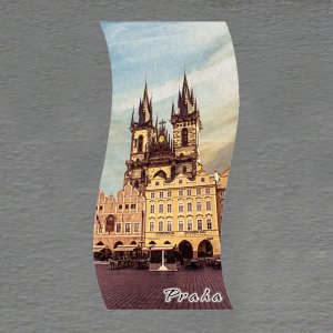 Praha - Týnský chrám 3 - magnet vlnka